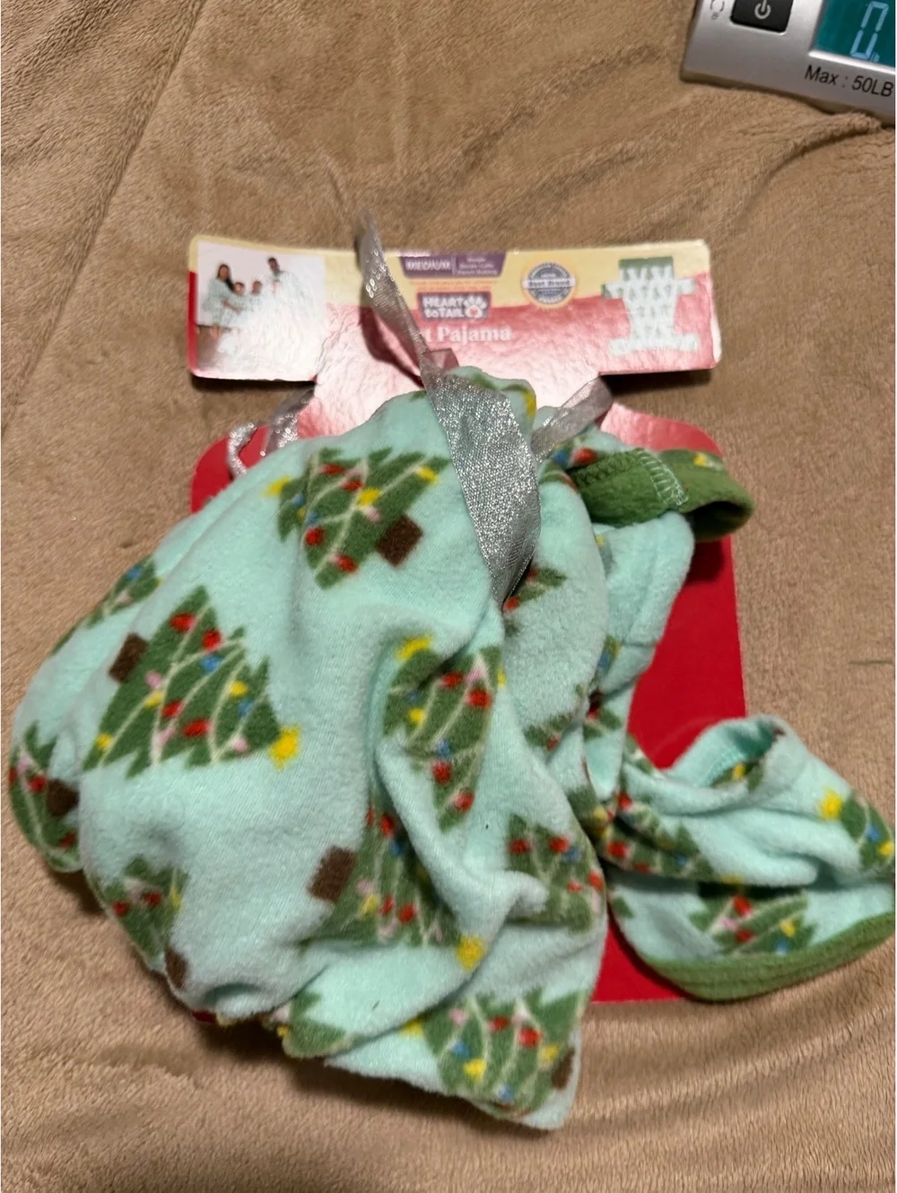 Heart to Tail Medium Christmas Tree Print Pet Pajama